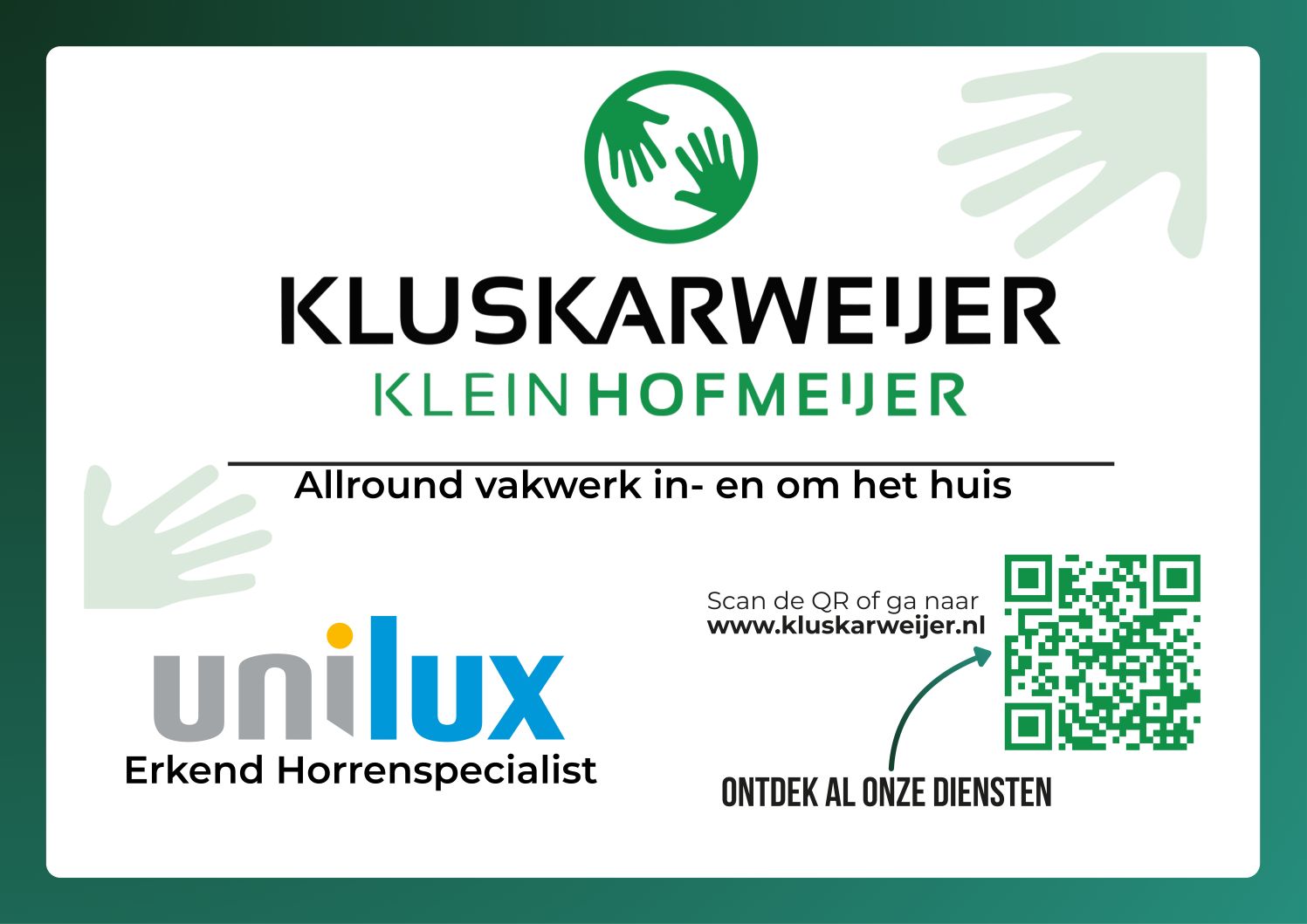 Final Reclamebord Kluskarweijer klein